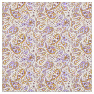 Klassieke Paarse en bruine Paisley Pattern Stof