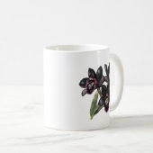 Klassieke paarse en zwarte orchidee koffie mok (Voorkant rechts)