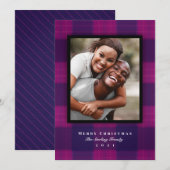 Klassieke Paarse foto Feestdagenkaart (Voorkant / Achterkant)