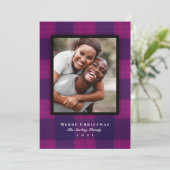 Klassieke Paarse foto Feestdagenkaart (Staand voorkant)