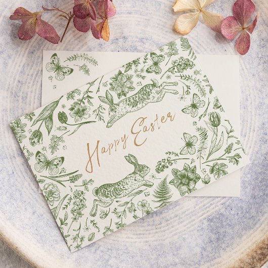 Klassieke Paaswaterverf Plat Vakantiekaart Feestdagenkaart