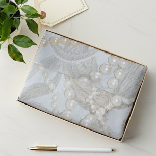 Klassieke parelstrengen Elegant luxe wit Tissuepapier