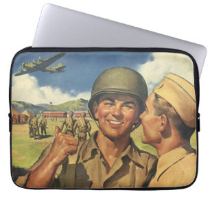 Klassieke Patriottische Helden, Militair Vliegtuig Laptop Sleeve