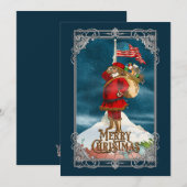 Klassieke Patriottische Kerstman Feestdagenkaart (Voorkant / Achterkant)