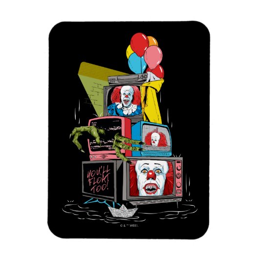 Klassieke Pennywise TV Stack - You'll Float Too Magneet (Verticaal)