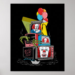 Klassieke Pennywise TV Stack - You'll Float Too Poster