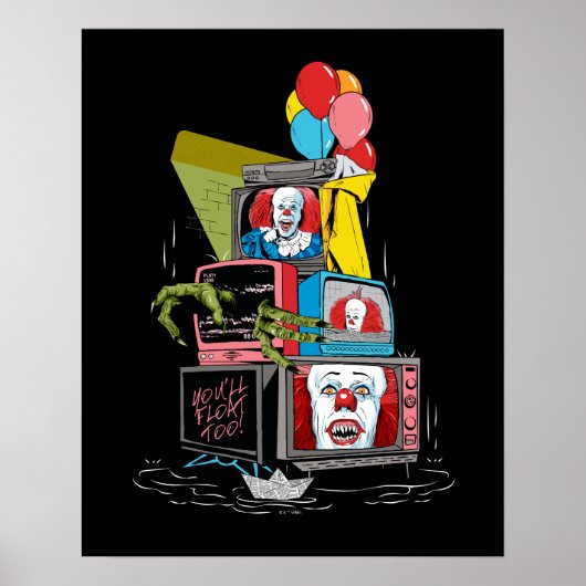 Klassieke Pennywise TV Stack - You'll Float Too Poster (Voorkant)
