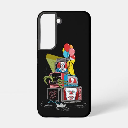 Klassieke Pennywise TV Stack - You'll Float Too Samsung Galaxy Hoesje (Achterkant)