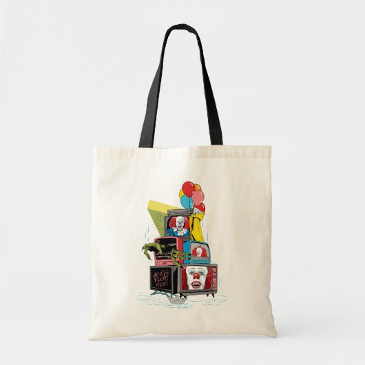 Klassieke Pennywise TV Stack - You'll Float Too Tote Bag (Voorkant)