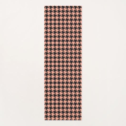 Klassieke Pepita Houndstooth Pattern Black Peach Yogamat (Voorkant)
