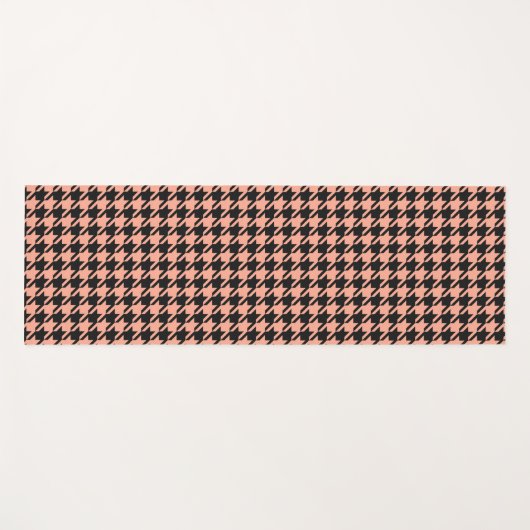 Klassieke Pepita Houndstooth Pattern Black Peach Yogamat (Voorkant (horizontaal))