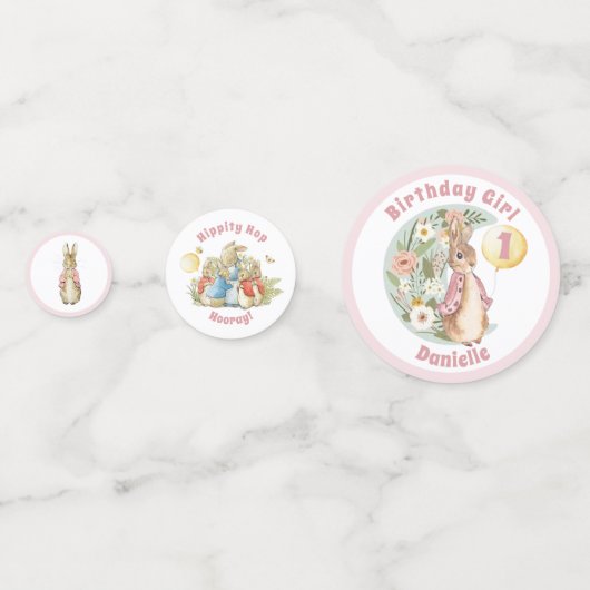 Klassieke Peter het Konijn Beatrix Potter Verjaard Confetti (Achterkanten)
