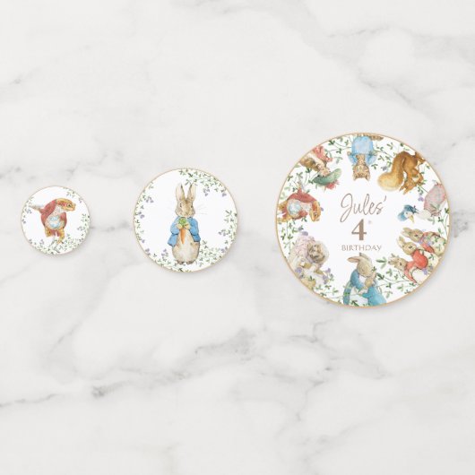 Klassieke Peter het Konijn Verjaardag Confetti (Achterkanten)