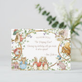 Klassieke Peter het Konijn Verjaardag Dank je Kaar (Staand voorkant)