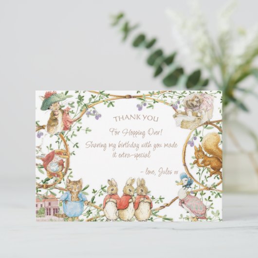 Klassieke Peter het Konijn Verjaardag Dank je Kaar (Staand voorkant)