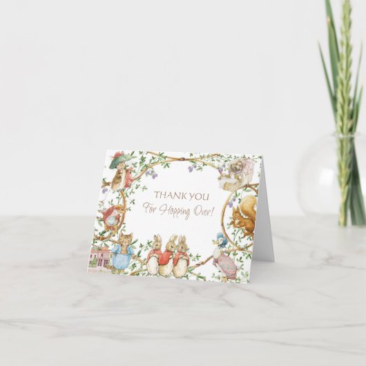 Klassieke Peter het Konijn Verjaardag Dank je Kaar Bedankkaart (Voorkant)