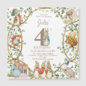 Klassieke Peter het Konijn Verjaardag Magnetische Uitnodiging (Voorkant)