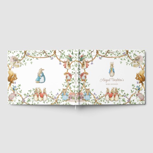 Klassieke Peter the Rabbit Beatrix Baby shower Gastenboek (Volledig)