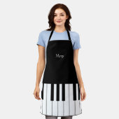 Klassieke pianokerbord, persoonlijke muziekcover schort (Gedragen)