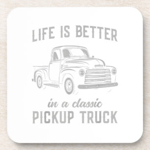 Klassieke Pick-up Truck Man Vintage Bier Onderzetter