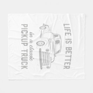 Klassieke Pick-up Truck Man Vintage Fleece Deken