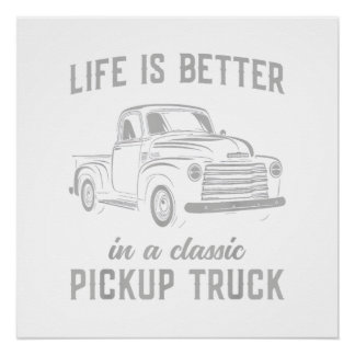 Klassieke Pick-up Truck Man Vintage Perfect Poster