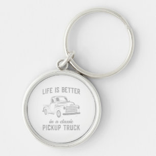Klassieke Pick-up Truck Man Vintage Sleutelhanger