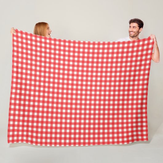Klassieke picknick rode gingham patroon fleece dek deken (In situ)