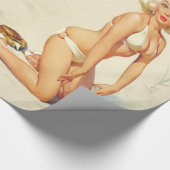 Klassieke  Pin Up Girl-Bikini uit de jaren vijftig Cadeaupapier (Hoek)