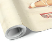 Klassieke  Pin Up Girl-Bikini uit de jaren vijftig Cadeaupapier (Rol Hoek)