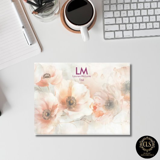 Klassieke Pioenrozen Monogram Naam Post-it® Notes