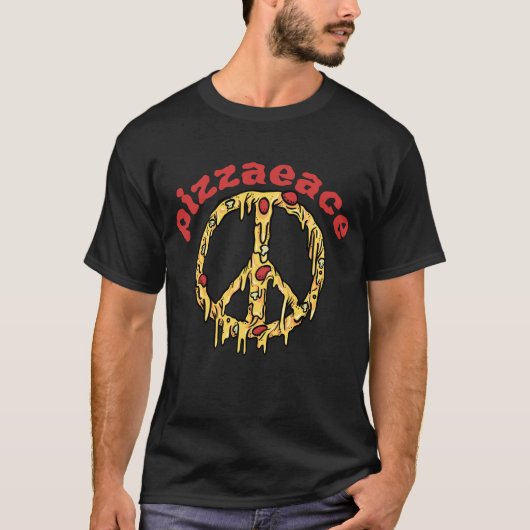 Klassieke Pizza Peace T-shirt (Voorkant)