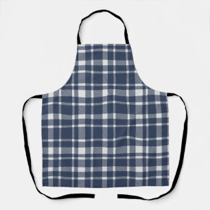 Klassieke Plaid Tartan Patroon-Navy & Wit Schort