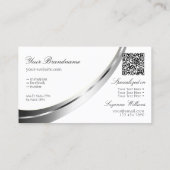 Klassieke Plain White Silver Decor met QR-code Visitekaartje (Achterkant)