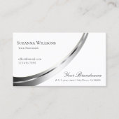 Klassieke Plain White Silver Decor met QR-code Visitekaartje (Voorkant)