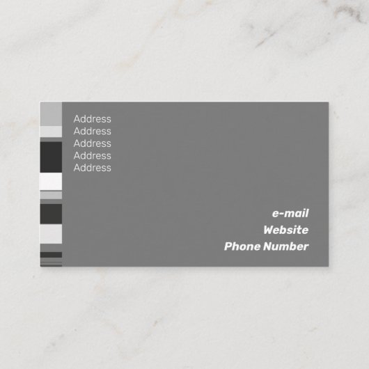 Klassieke platte strepen zijdelingse strips met fi visitekaartje (Achterkant)