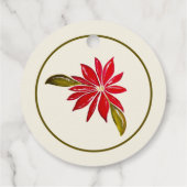 Klassieke Poinsettia Eenvoudig Cute Moderne Kerstm Bedankjes Labels (Achterkant)