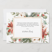 Klassieke Poinsettia & Greenery | Kerstfoto (Achterkant)