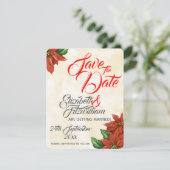 Klassieke Poinsettia Trouw Save The Date Kaart (Staand voorkant)
