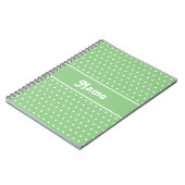 Klassieke Polka Dots Groene en Witte Aangepaste Na Notitieboek (Linkerzijde)