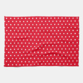 Klassieke  Polka Dots Rood en Wit Theedoek (Horizontaal)
