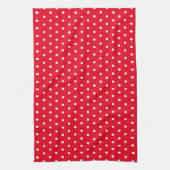 Klassieke  Polka Dots Rood en Wit Theedoek (Verticaal)