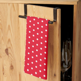 Klassieke  Polka Dots Rood en Wit Theedoek