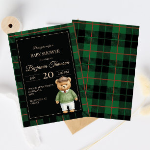 Klassieke Polo Teddbeer Preppy Geruite Baby Borrel Kaart