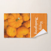 Klassieke pompoen foto Oranje Happy Thanksgiving Handdoek (Handdoek)