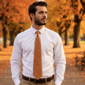 Klassieke Pompoen Herfst Gingham Plaid Stropdas