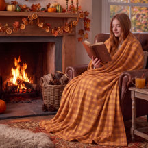 Klassieke pompoen herfst gingham ruit