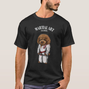 Klassieke Poodle Hond Judo Karate Meester In Witte T-shirt