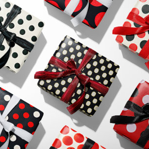 Klassieke poodot White Red Black Stropdas Collecti Inpakpapier Vel