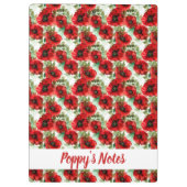 Klassieke Poppy Pattern Name Klembord (Achterkant)